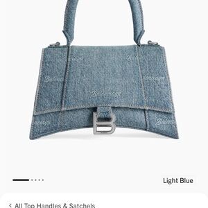 Balenciaga Light Blue Denim Satchel